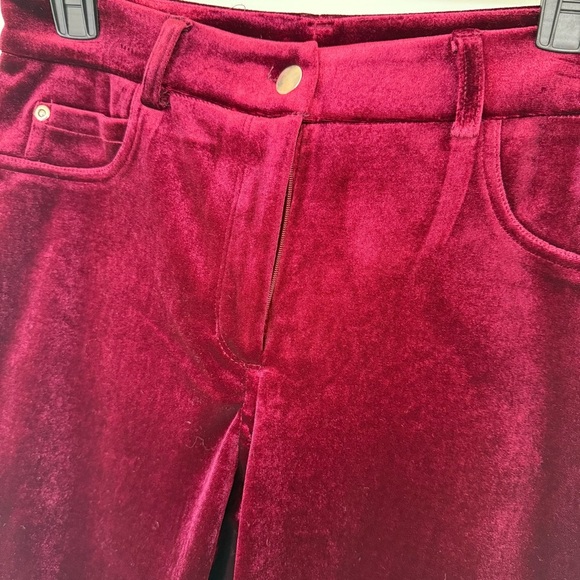 NY Collection Mid Rise Velvet Pants Women’s 6 Red Whimsigoth Dark Romantic - Picture 3 of 8